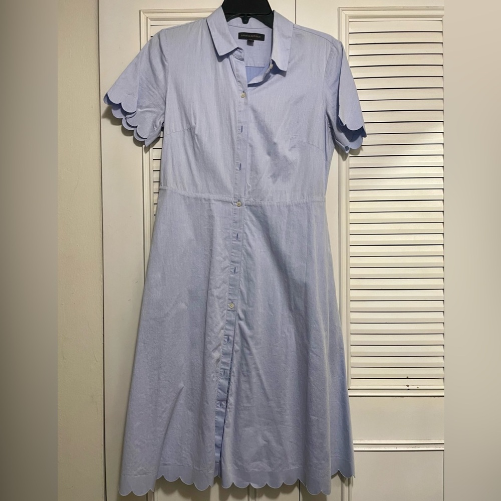 Banana Republic blue scallop dress, size 6P